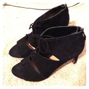 Black open-toed heels